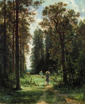 風景 Painting - 森の中の小道 1880年 キャンバスに油彩 1880年 古典的な風景 イワン・イワノビッチの木々
